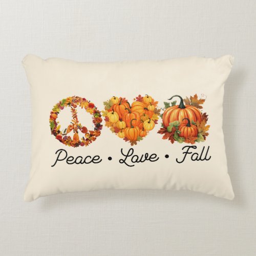 Peace Love Fall _ Pumpkins Accent Pillow