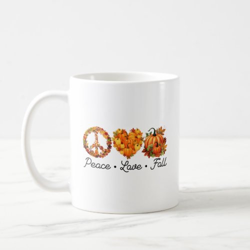 Peace Love Fall _ Pumpkins  Coffee Mug