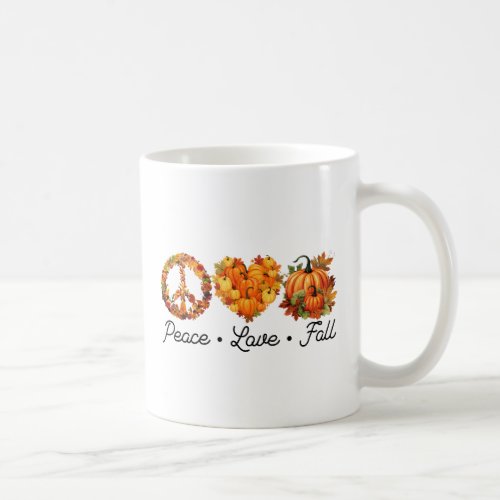 Peace Love Fall _ Pumpkins Coffee Mug