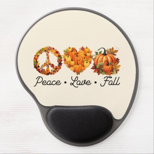 Peace Love Fall _ Pumpkins Gel Mouse Pad