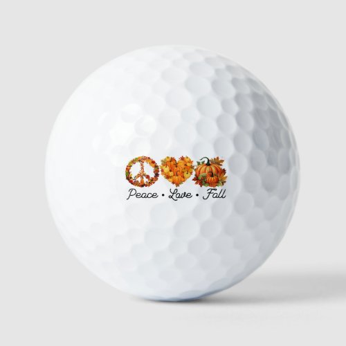 Peace Love Fall _ Pumpkins Golf Balls