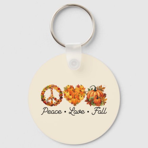 Peace Love Fall _ Pumpkins Keychain
