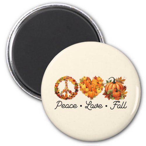 Peace Love Fall _ Pumpkins Magnet