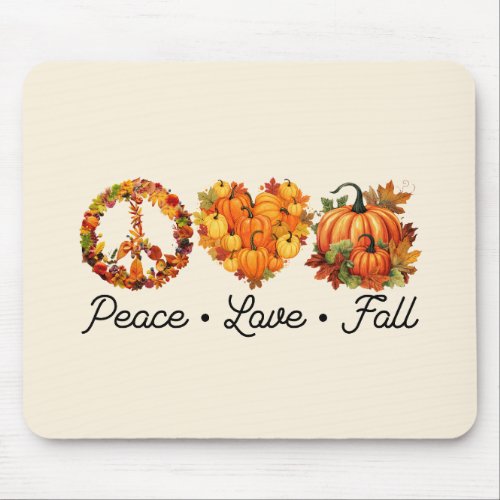 Peace Love Fall _ Pumpkins Mouse Pad