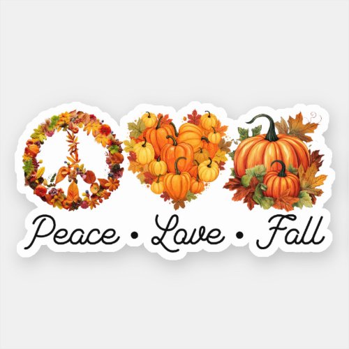 Peace Love Fall _ Pumpkins Sticker