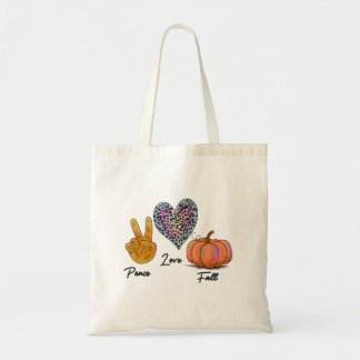 Peace Love Fall Tote Bag