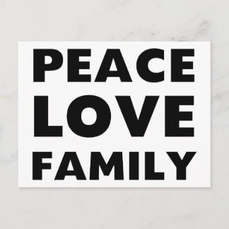 Peace Love Family Postcard