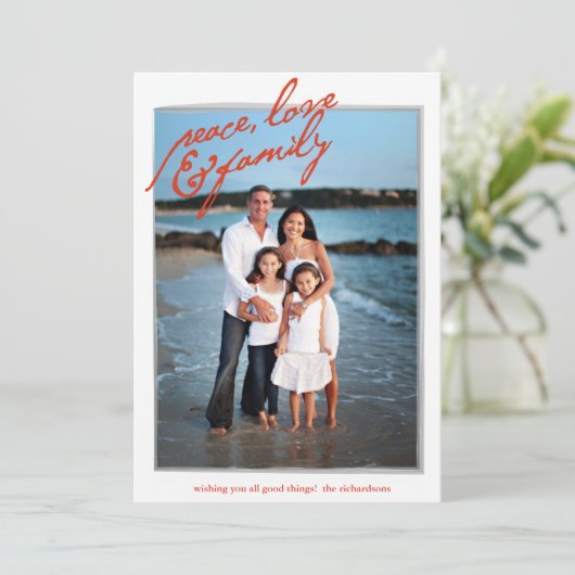 Peace, Love & Family with Back Photo (Standing Front)