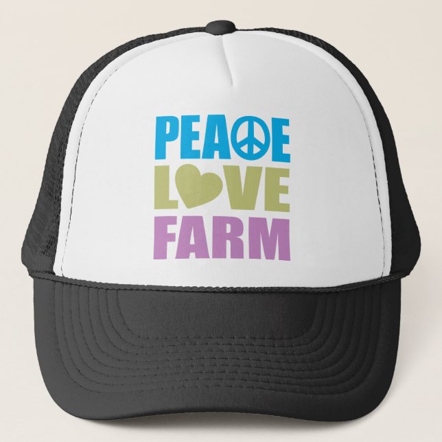 Peace Love Farm Trucker Hat (Front)