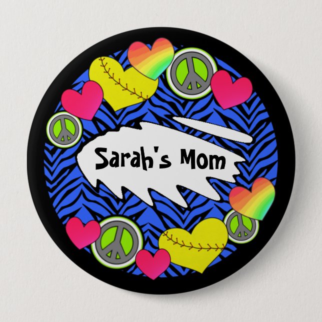 Peace Love Fastpitch Flair Buttons (Front)