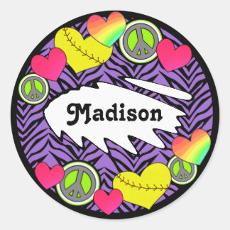 Peace Love Fastpitch Stickers