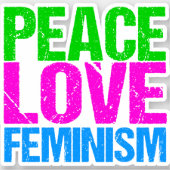 Peace Love Feminism Sticker (Front)