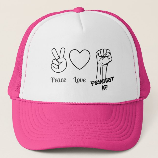 peace, love, feminist AF hat (Front)