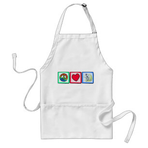 Peace, Love, Fencing Adult Apron
