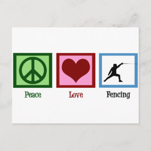 Peace Love Fencing Postcard