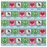 Peace Love Field Hockey Fabric