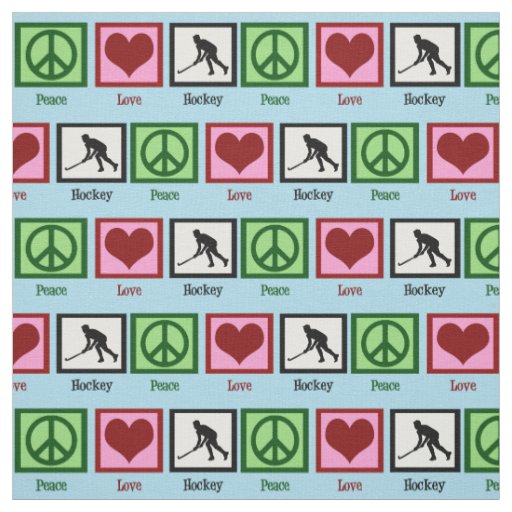 Peace Love Field Hockey Fabric