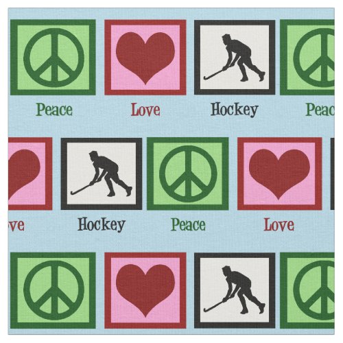 Peace Love Field Hockey Fabric