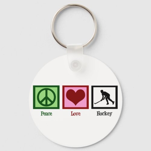 Peace Love Field Hockey Keychain