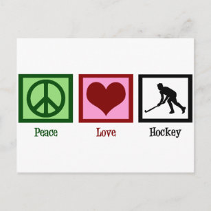 Peace Love Field Hockey Postcard