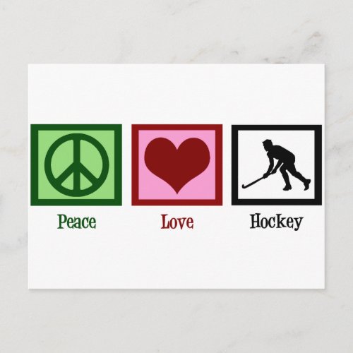 Peace Love Field Hockey Postcard