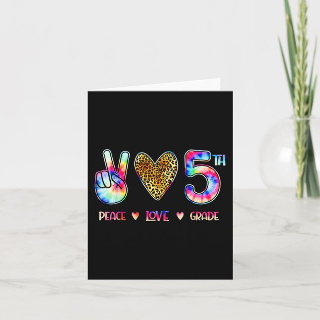 Peace Love Fifth Grade Squad Back To School Gift  Card (Front)