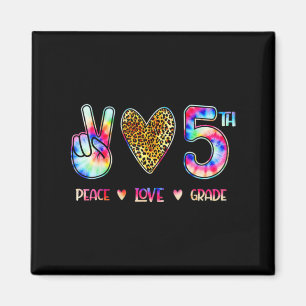 Peace Love Fifth Grade Squad Back To School Gift Magnet