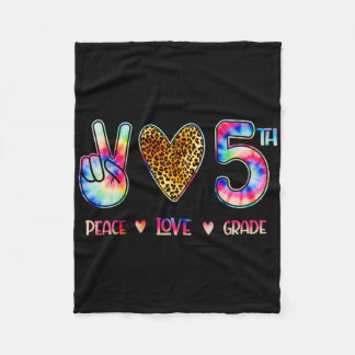 Peace Love Fifth Grade Squad Ck To School Gift Fleece Blanket
