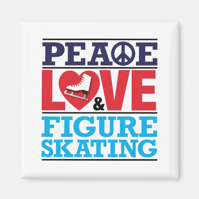 Peace Love Figure Skating Magnet (Front)