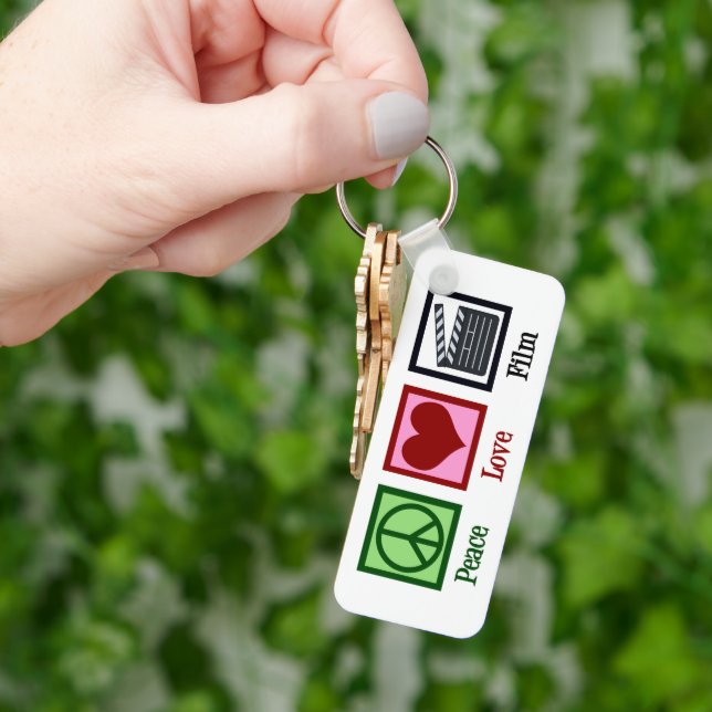 Peace Love Film Company Custom Clapper Board Keychain (Hand)