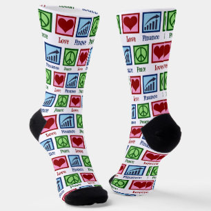 Peace Love Finance Christmas Financial Advisor Socks