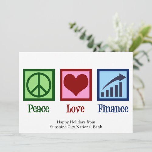 Peace Love Finance Customizable Bank Christmas Holiday Card