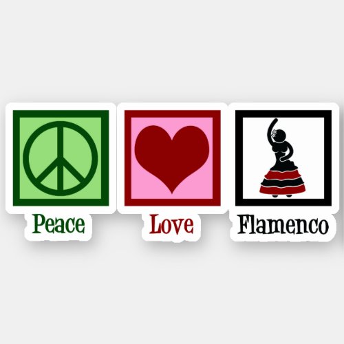 Peace Love Flamenco Dancing Sticker