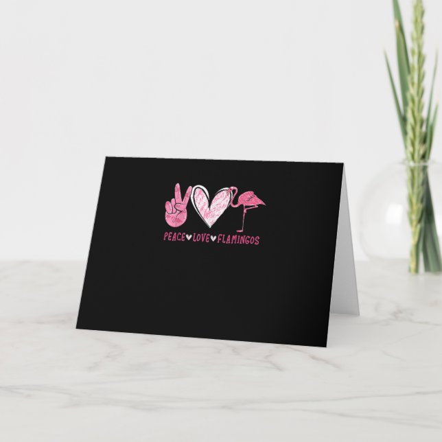 Peace Love Flamingo | Flamingo Lover Holiday Card (Front)