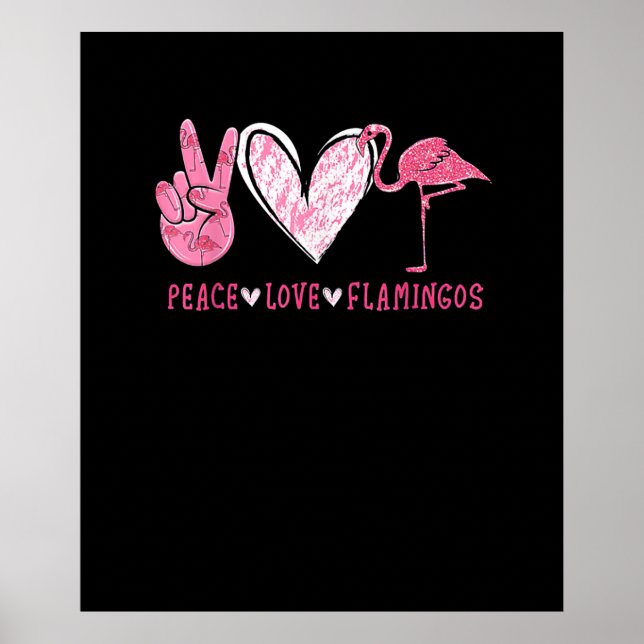 Peace Love Flamingo | Flamingo Lover Poster (Front)