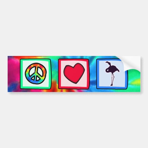 Peace Love Flamingos Bumper Sticker