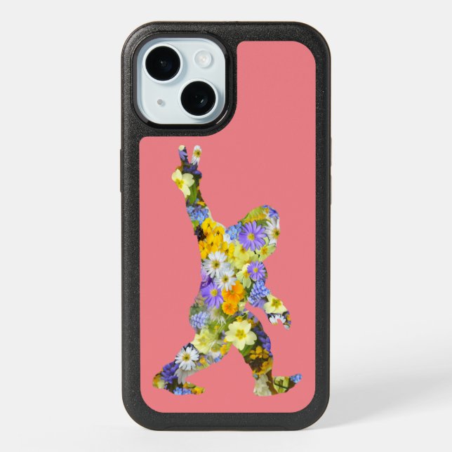 Peace Love  Floral Bigfoot   iPhone 15 Case (Back)