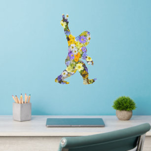 Peace Love Floral Bigfoot Wall Decal