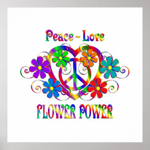 Peace Love Flower Power Poster