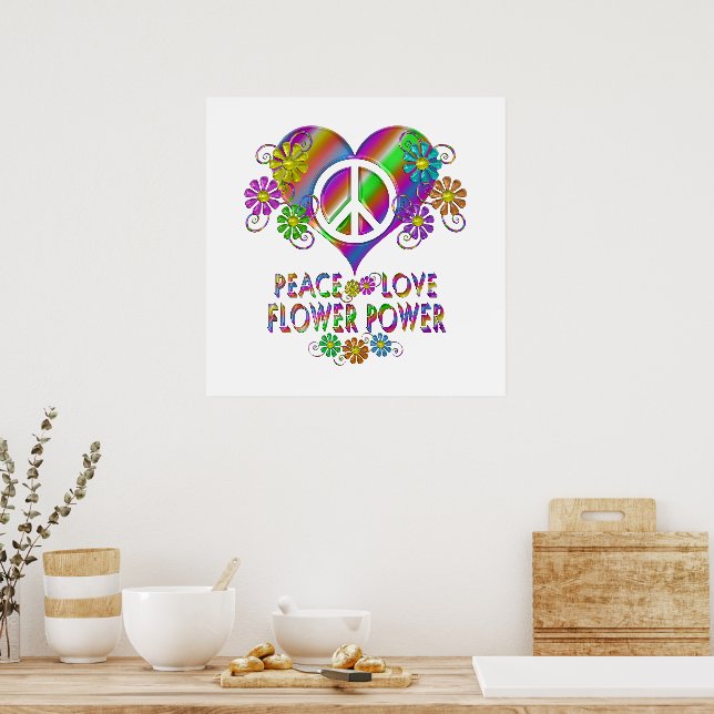 Peace Love Flower Power Poster | Zazzle