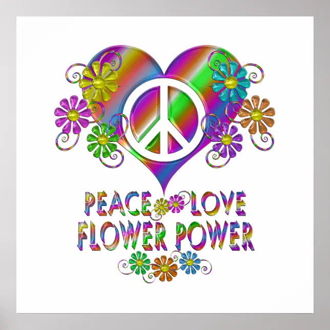 Peace Love Flower Power Poster | Zazzle