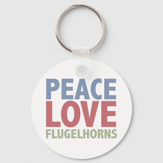 Peace Love Flugelhorns Keychain (Front)