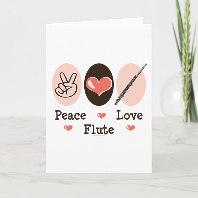 Peace Love Flute Greeting Card (Front)