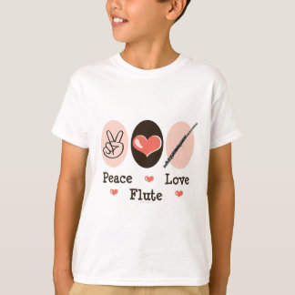Peace Love Flute Kids T-shirt