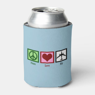 Peace Love Fly Can Cooler