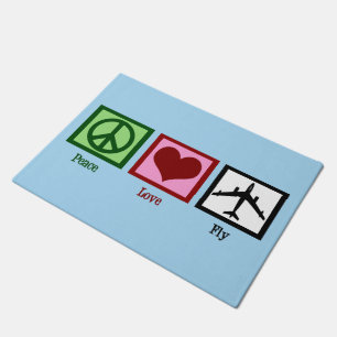 Peace Love Fly Doormat