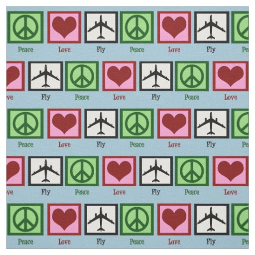 Peace Love Fly Fabric