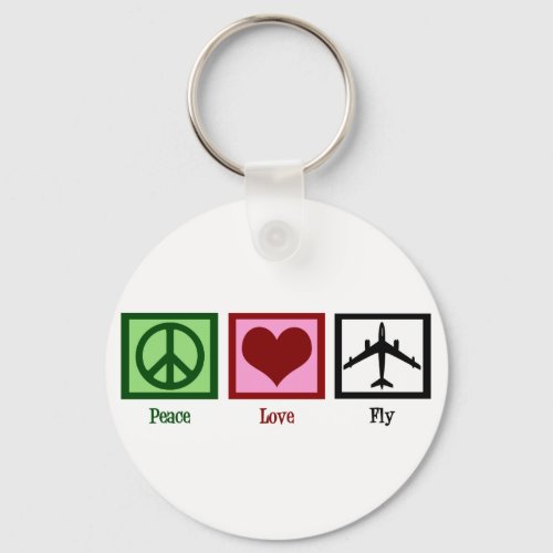 Peace Love Fly Keychain