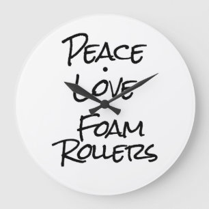 Peace Love Foam Rollers Wall Clock