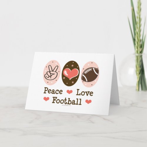Peace Love Football Blank Greeting Card